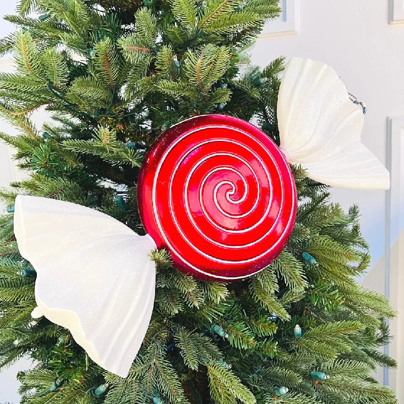 Red Candy Ornament with Glitter