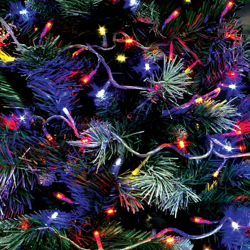 The Christmas Workshop 71160 Multi-Coloured Christmas Lights / 200 LED Christmas Tree Lights / 19.9 Metres Long / Battery Operated / Indoor Or Outdoor Christmas Decorations / 8 Light Modes