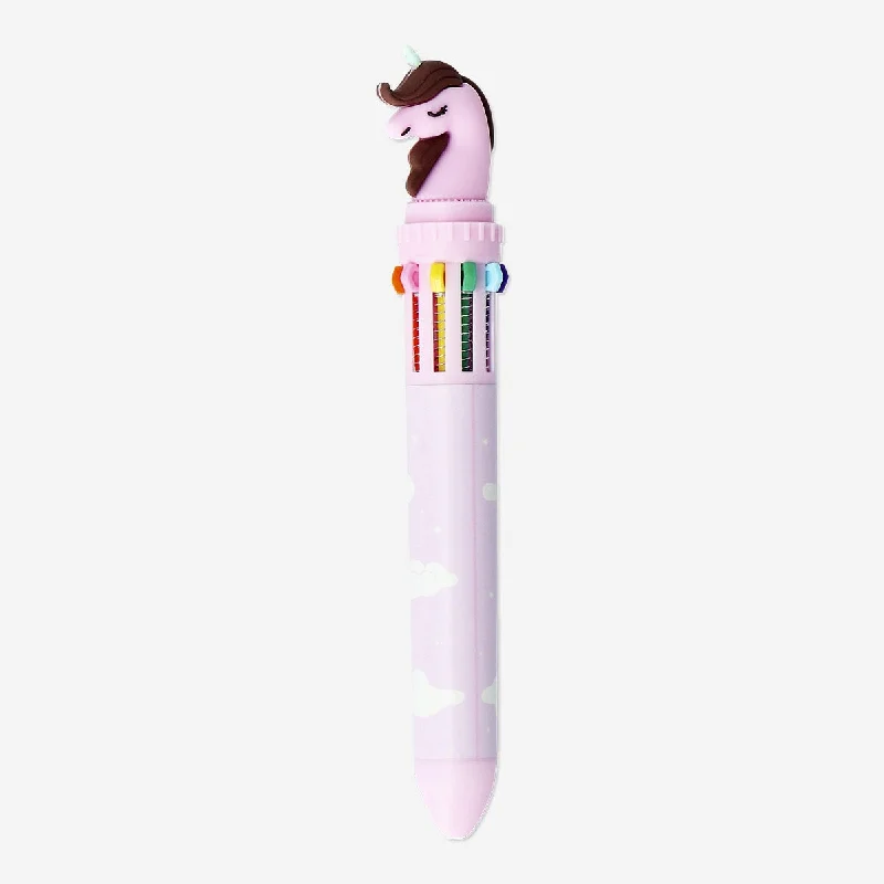 Unicorn shaped multi-coloured ballpoint pen