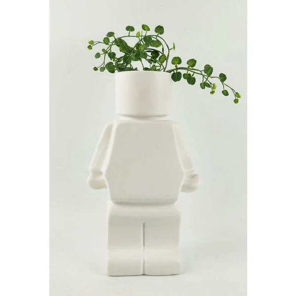 Urban Products Block Man White Planter Pot  Lge 32cm