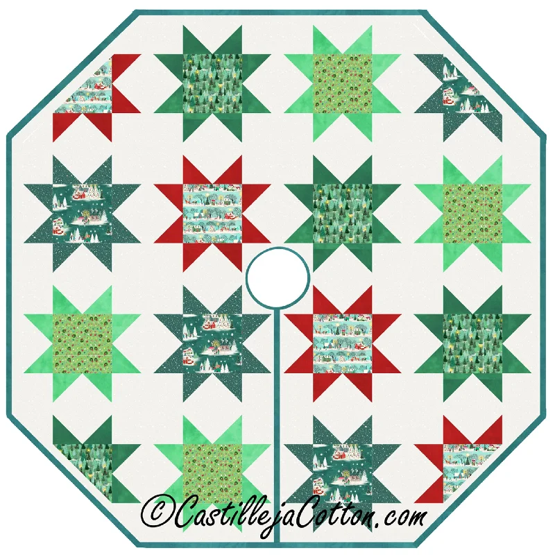 Variable Star Village Tree Skirt CJC-54053e - Downloadable Pattern