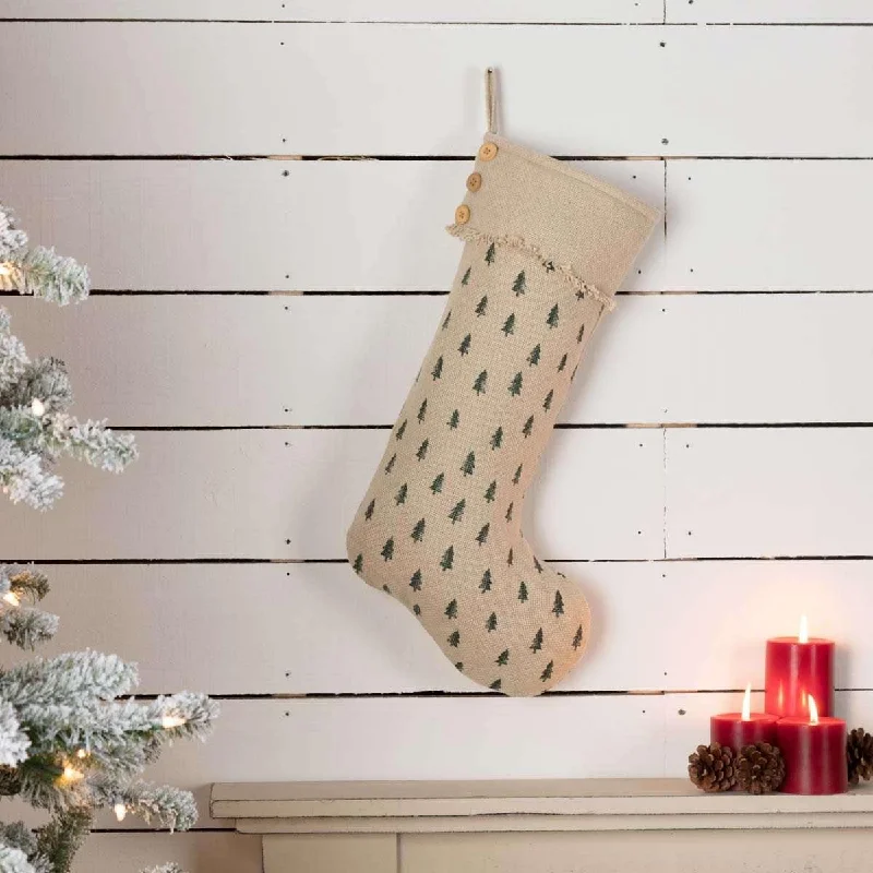 Vintage Burlap Tree Stocking 12x20 VHC Brands