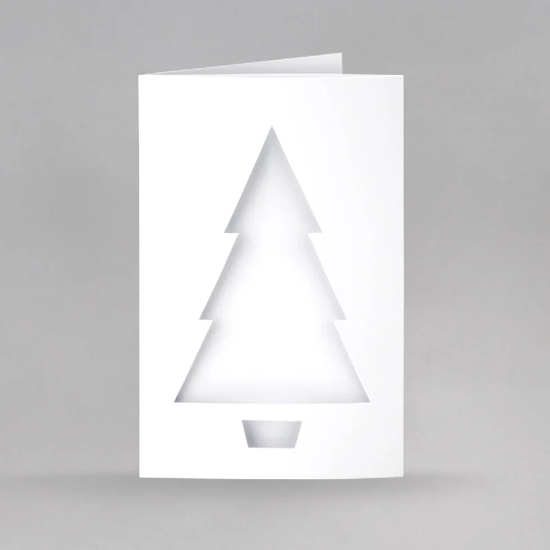 White Christmas Tree Aperture Cards 114x178mm (pack of 10)