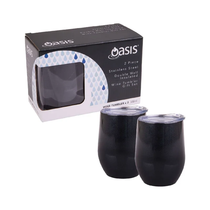 Wine Tumbler Gift Set 2pc Midnight