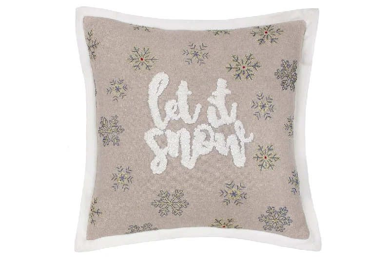 Winter Let It Snow Cushion | Green/White | 45 x 45 cm