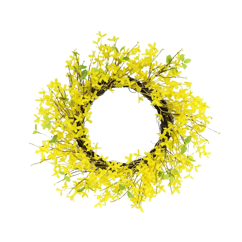 24" Artificial Yellow Jasmine Wreath