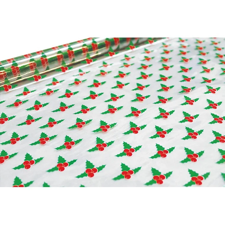 Xmas Holly Print Cello, 5m