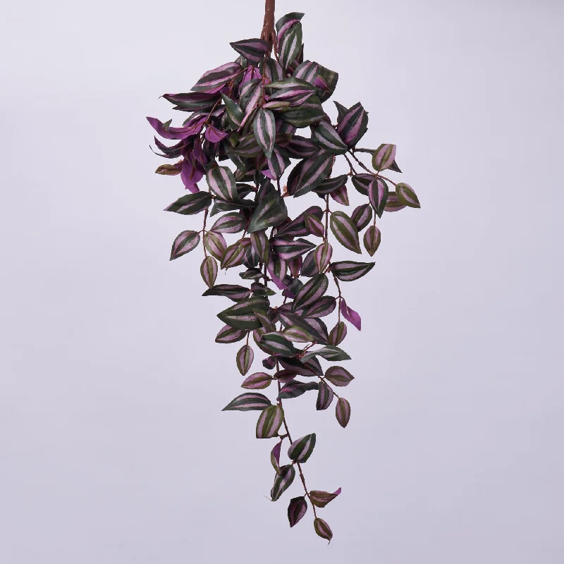 Purple Wandering Dude Hanging Faux Greenery Bush Spray - 29"