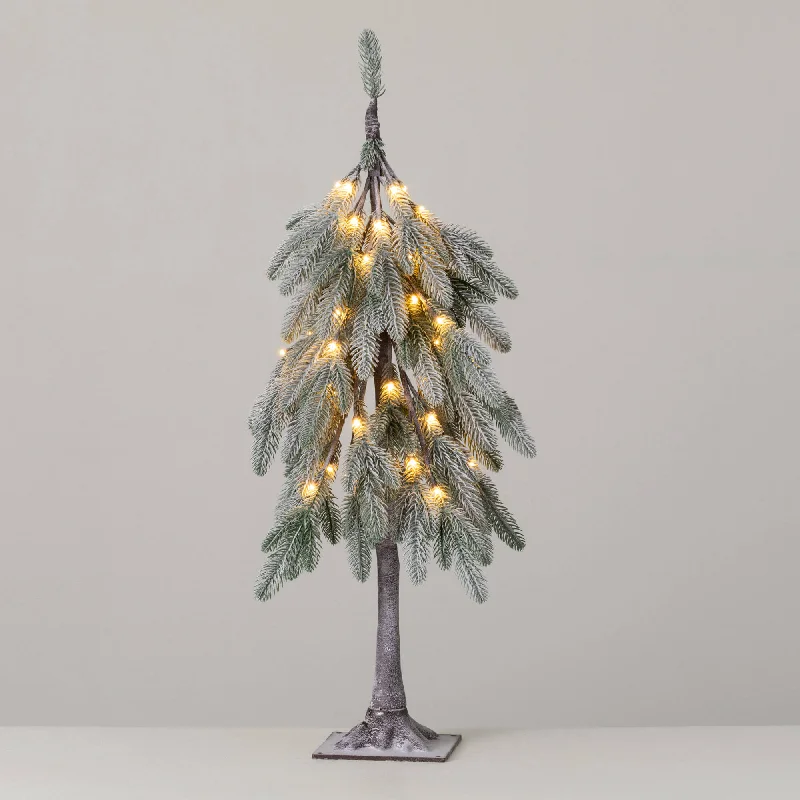 3' Lit Flocked Droopy Tree