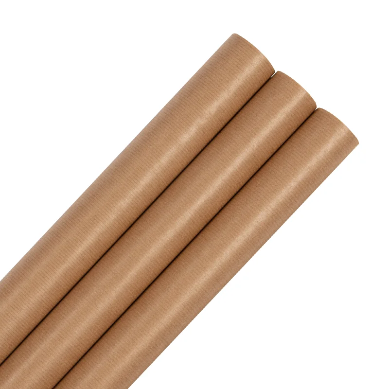 9M Kraft Wrapping Paper Multi-Pack - 3 x 3M Rolls in 1 Plain Brown Paper Design