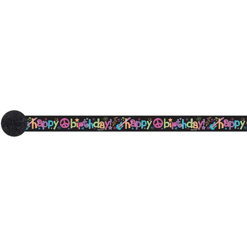 Neon Birthday Crepe Streamer 30ft