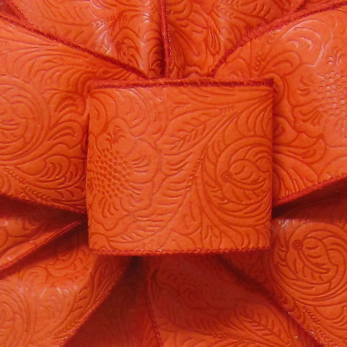 Wired Burnt Orange Outdoor Floral Breeze Ribbon (#40-2.5"Wx10Yards)